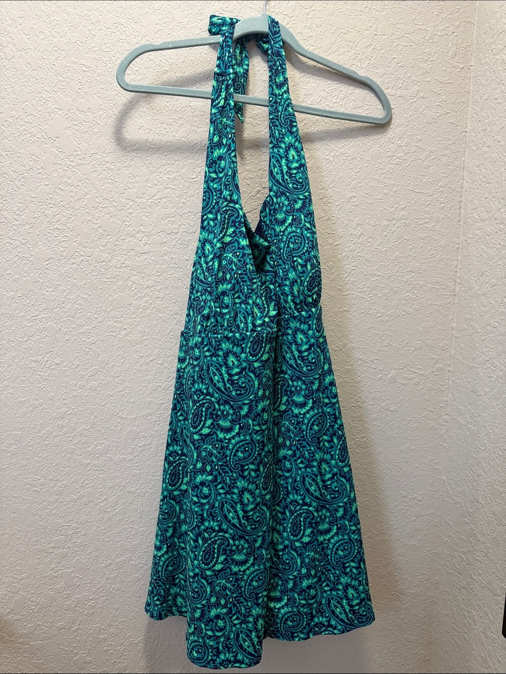 NWOT, Lands End Paisley Halter Swim Dress, Size 2X